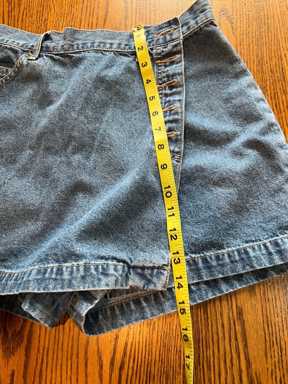 UNIONBAY Light Wash Denim Wrap Skort with Button Detail - Picture 7 of 9